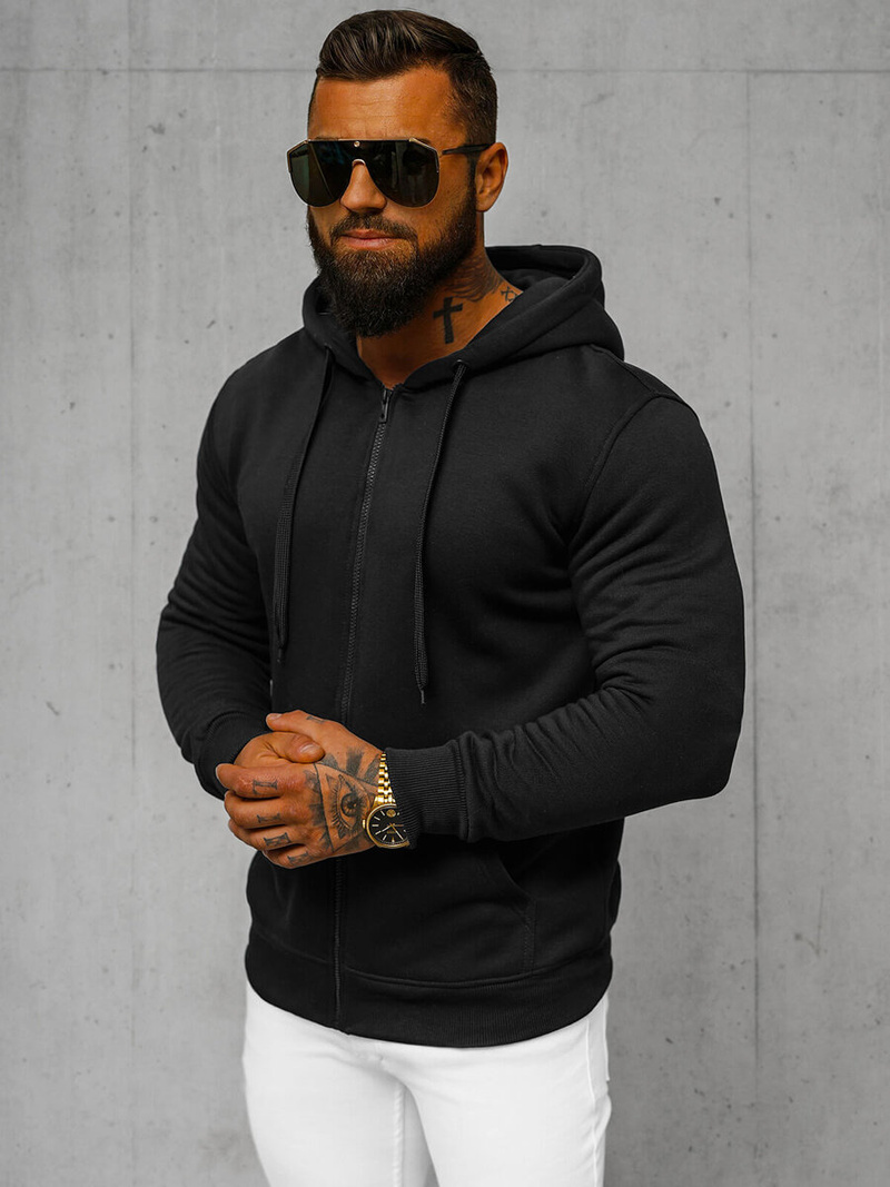 Herren Kapuzenpullover Schwarz OZONEE JS/2008Z