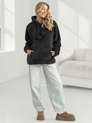 Damen Kapuzenpullover Schwarz OZONEE JS/HH192/3