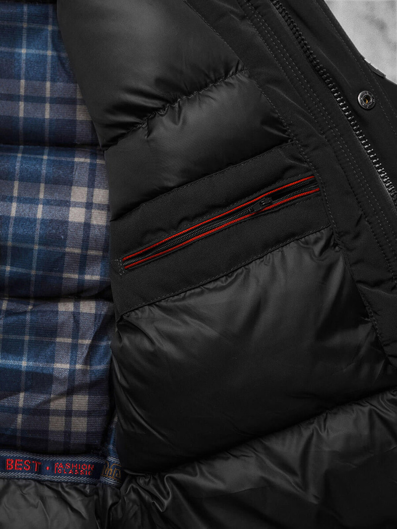 Herren Winterjacke Schwarz OZONEE JS/5M718/392