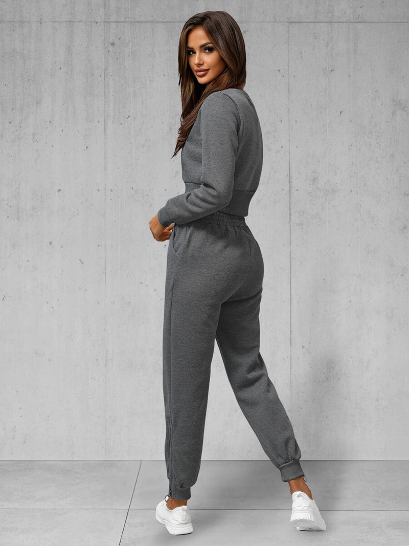 Zweiteiliges Trainingsanzug-Set Anthrazit OZONEE JS/8C78/5Z