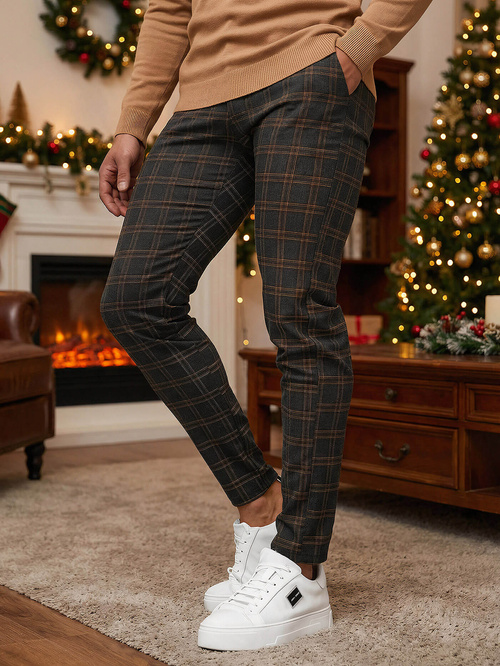 Herren Chino Hose Anthrazit OZONEE DJ/5632Z