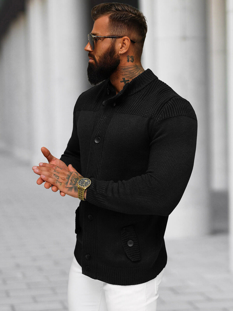 Herren Pullover Schwarz OZONEE NB/MM6011/4Z