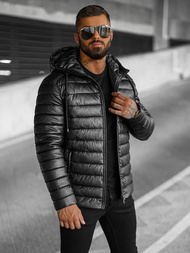 Herren Lederjacke Schwarz OZONEE O/11Z8088
