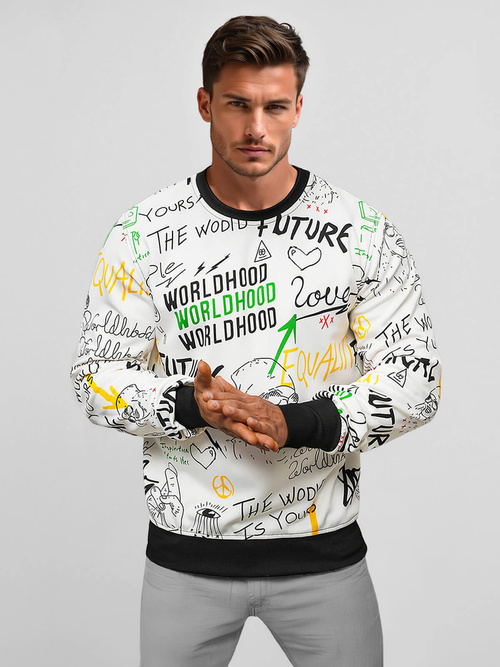 Herren Sweatshirt Weiß OZONEE JS/8B1228/1Z