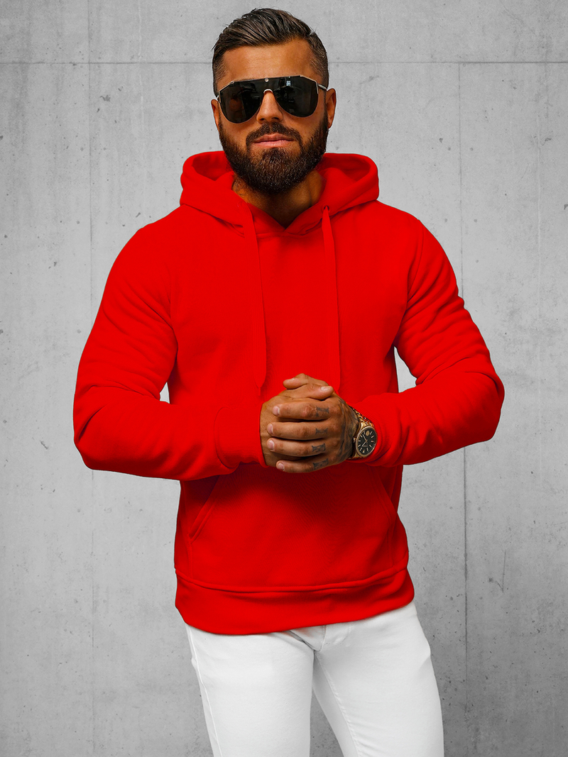 Herren Kapuzenpullover Rot OZONEE JS/2009Z