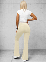 Damen Leggings mit Breiten Beinen Ecru O/KTK006-J