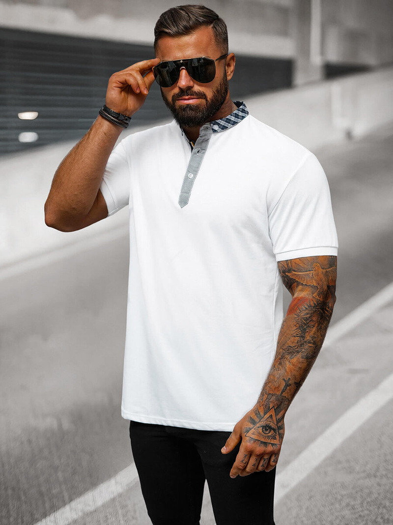 Herren Poloshirt Weiß OZONEE O/DA803