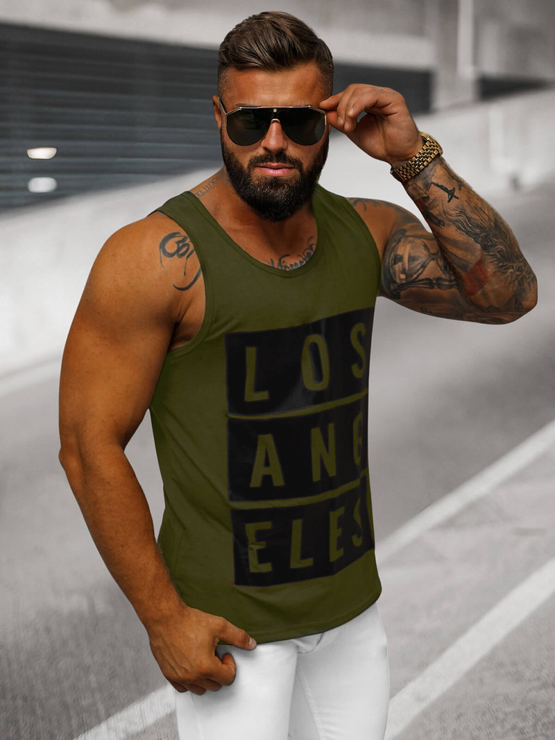 Herren Tank Top Grün OZONEE O/T105/29