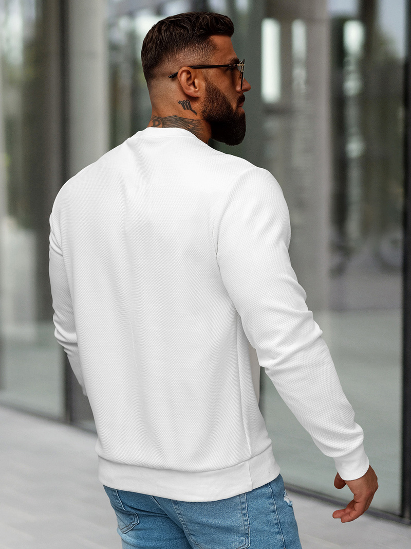 Herren Sweatshirt Weiß OZONEE O/P2027Z