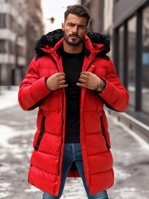 Herren Winterjacke Rot OZONEE O/M800Z