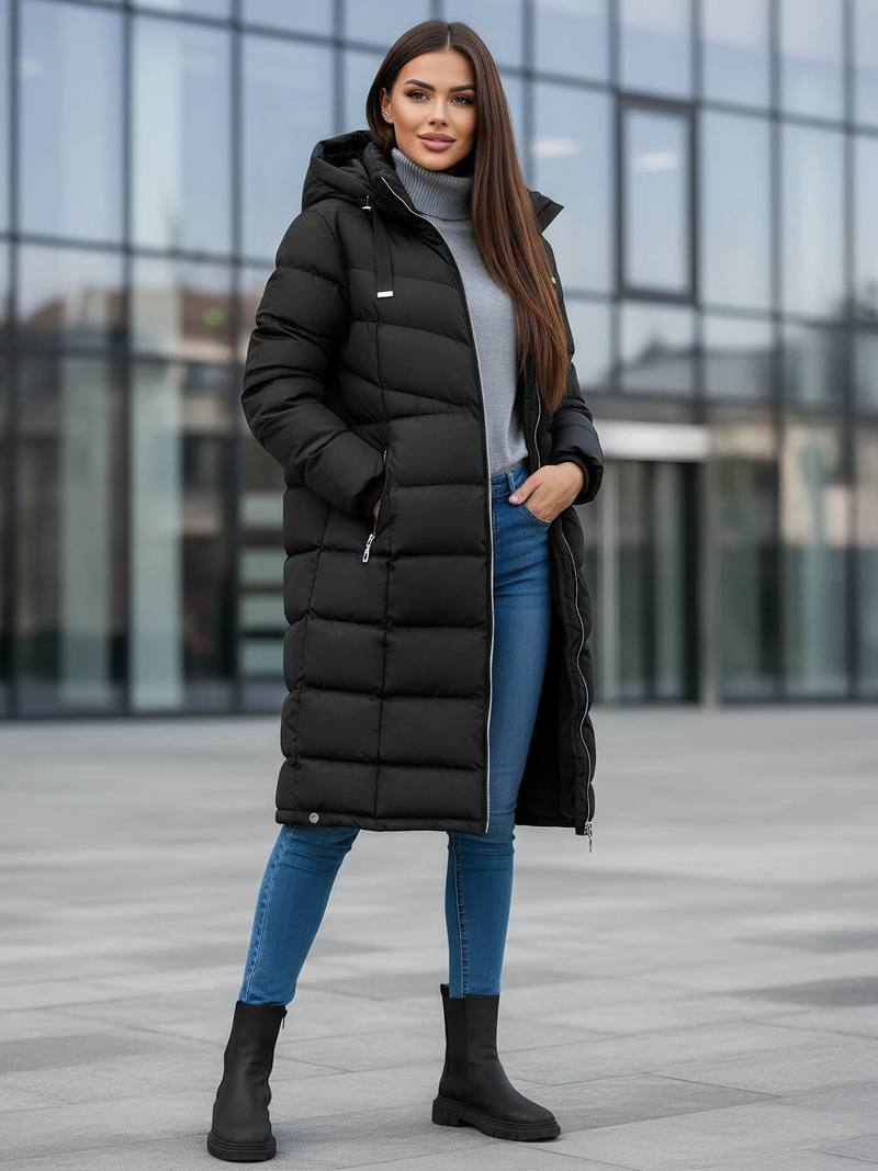 Damen Winterjacke Schwarz OZONEE JS/M736/392Z