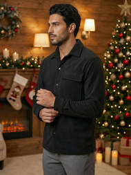 Herren Hemd Schwarz OZONEE O/GOM23040Z