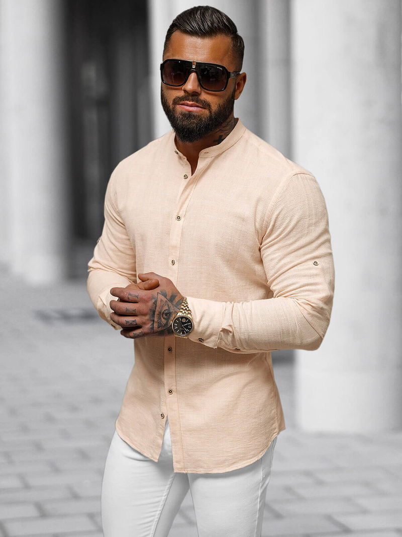 Herren Hemd Pfirsich OZONEE O/V85