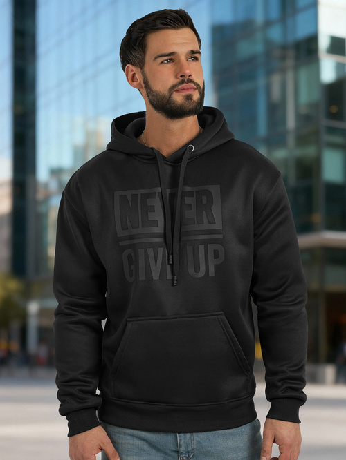 Herren Kapuzenpullover Schwarz OZONEE JS/8B1983/3