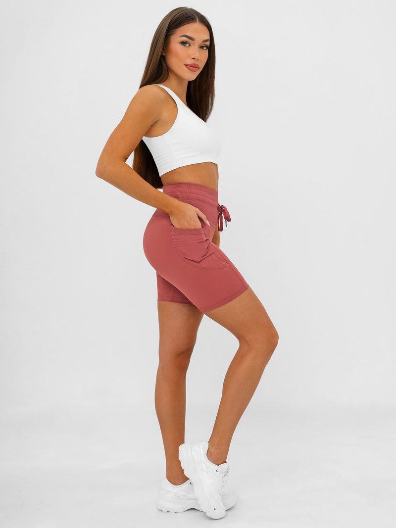 Damen Kurze Leggings Burgund JS/XY24026S