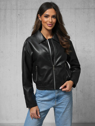 Damen Lederjacke Schwarz OZONEE O/G116
