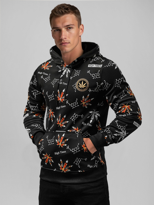 Herren Kapuzenpullover Schwarz OZONEE O/B266