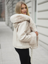 Damen Lederjacke Ecru OZONEE JS/61M8506/290Z