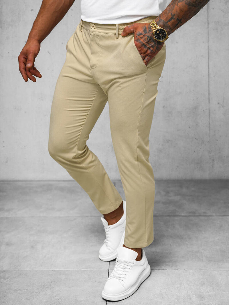 Herren Chino Hose Beige OZONEE O/1411SP
