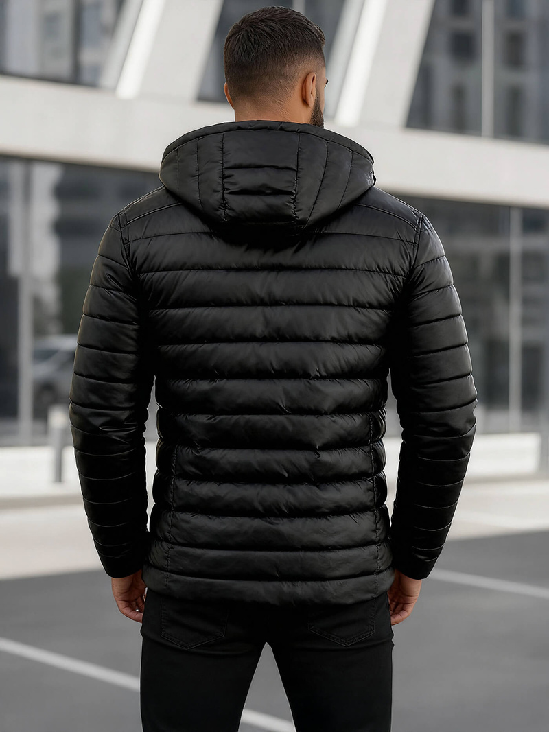 Herren Lederjacke Schwarz OZONEE O/11Z8088Z