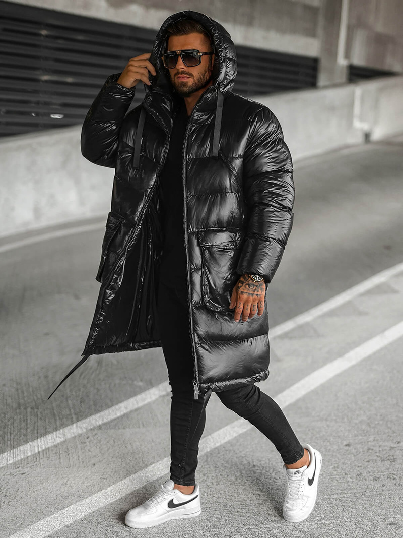 Herren Winterjacke Schwarz OZONEE O/M3205Z