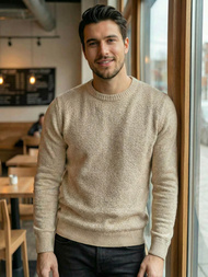 Herren Pullover Beige OZONEE JS/59B3607/155