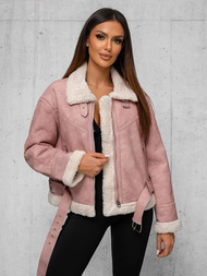 Damen Lederjacke Puderrosa OZONEE O/81331Z