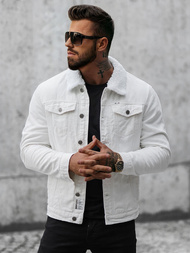 Herren Jeansjacke Sherpa Weiß OZONEE NB/MJ541Z