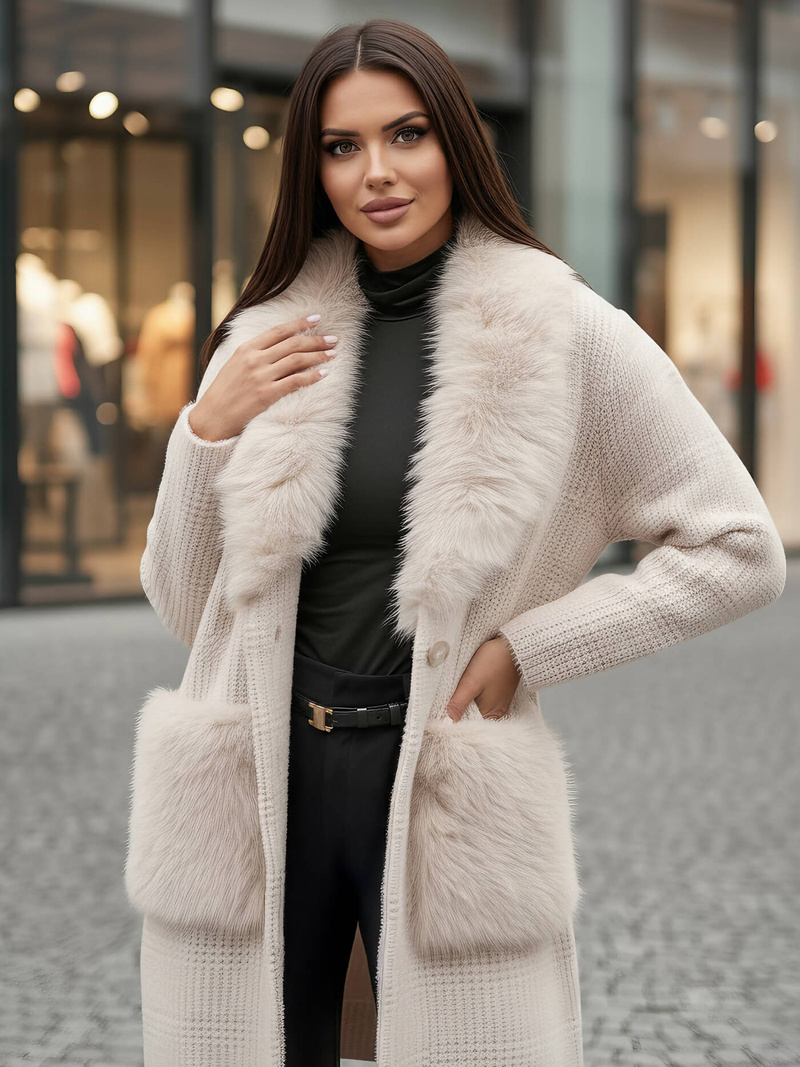 Damen Mantel Beige OZONEE JS/53M5200/155Z