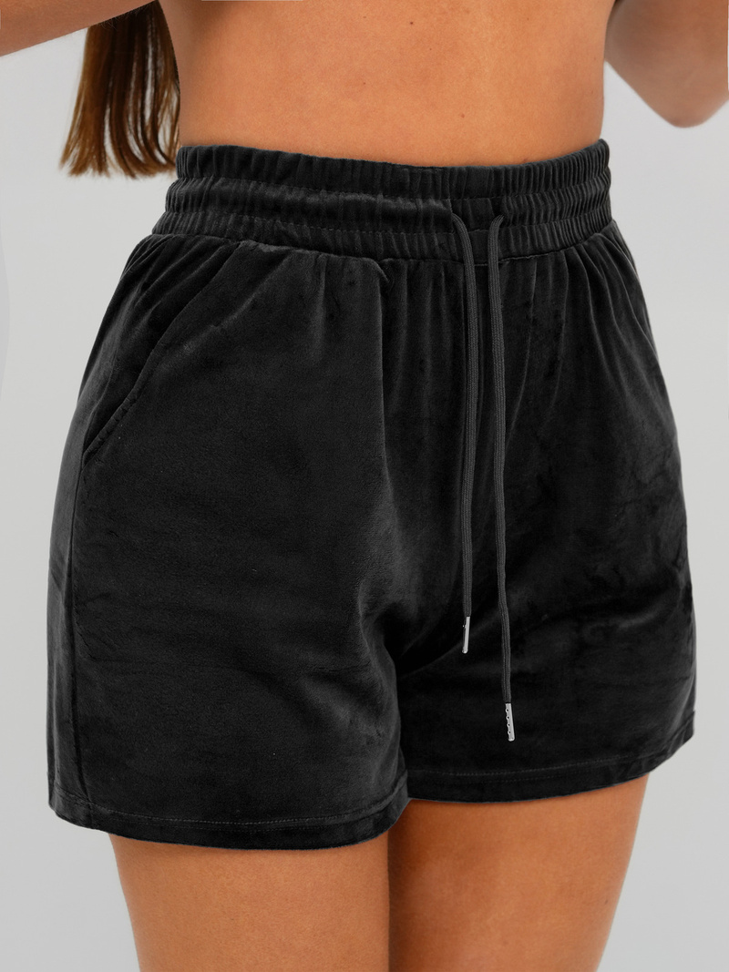 Damen Velours Sportanzug Schwarz OZONEE JS/35C1616/3