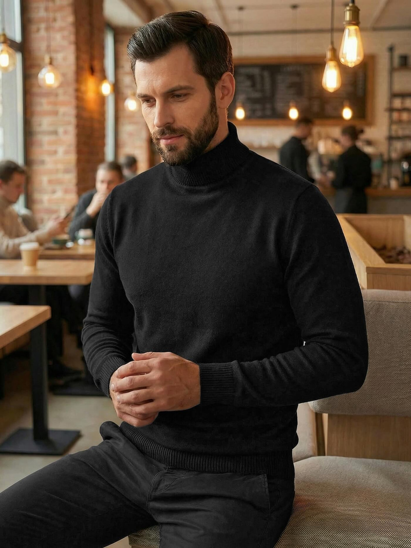 Herren Pullover Schwarz OZONEE JS/59B3603/3