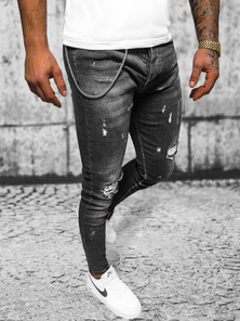 Herren Jeanshose Schwarz OZONEE O/MB463