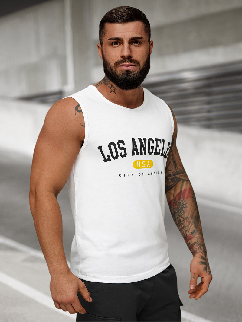 Herren Tank Top Weiß OZONEE JS/8B1715/1Z