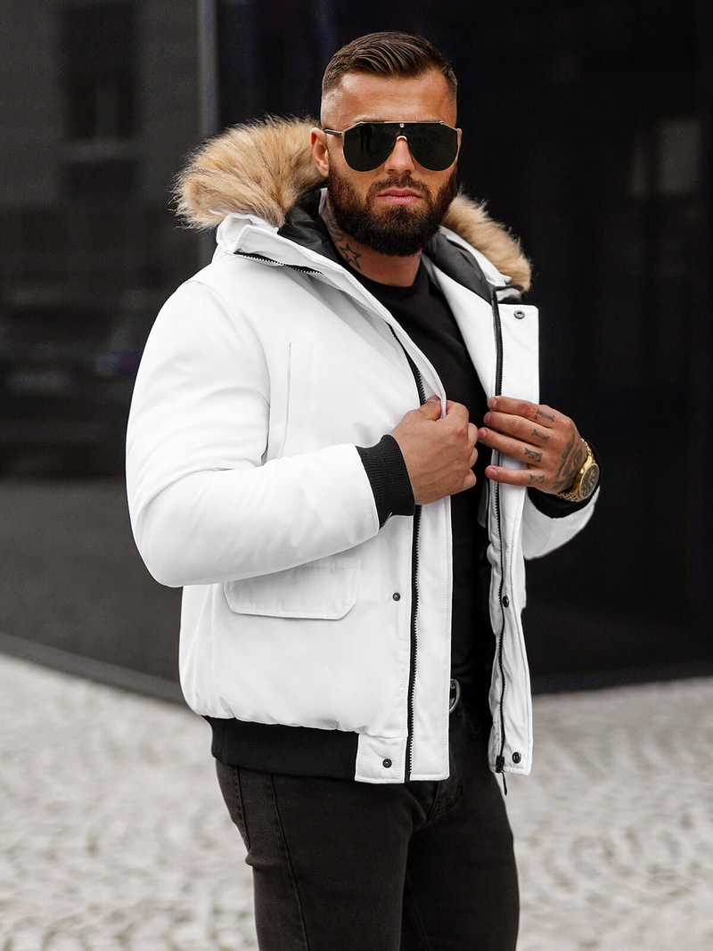 Herren Winterjacke Weiß OZONEE JS/M2019/281Z