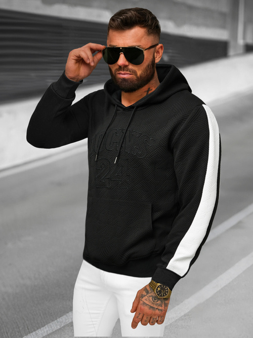 Herren Kapuzenpullover Schwarz OZONEE JS/3B579