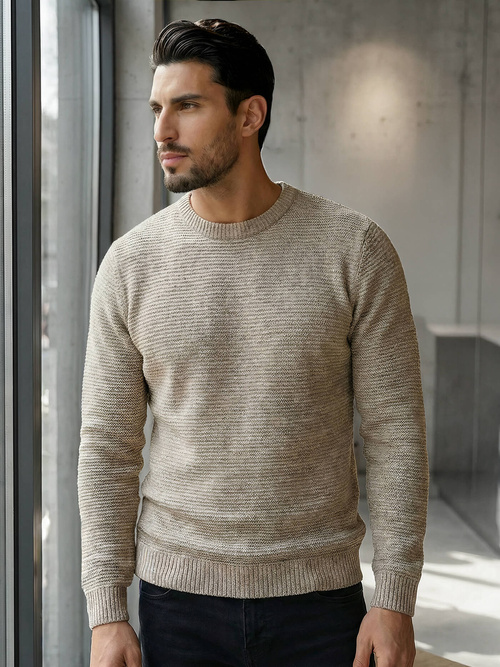 Herren Pullover Beige OZONEE JS/59B3600/155