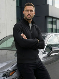 Herren Sweatjacke Schwarz OZONEE JS/2002Z