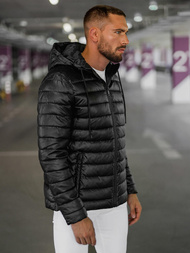 Herren Lederjacke Schwarz OZONEE O/11Z8088