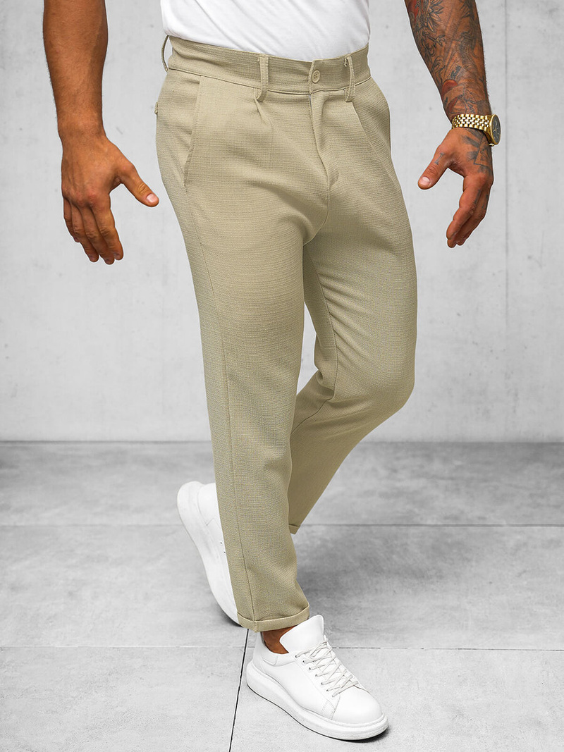 Herren Chino Hose Beige OZONEE O/K971SP