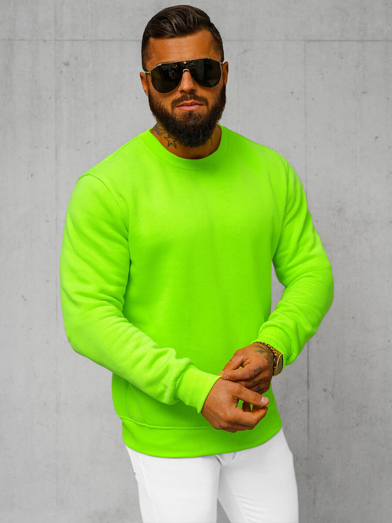 Herren Sweatshirt Grün-Neon OZONEE JS/2001-10Z