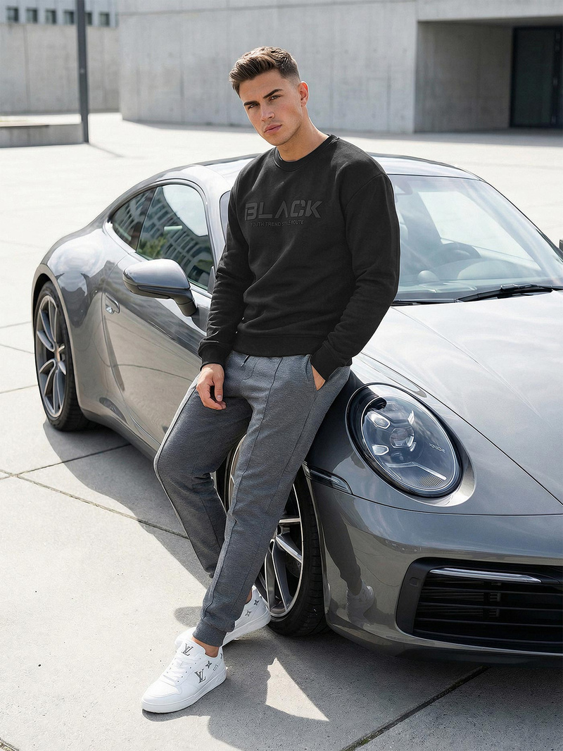 Herren Sweatshirt Schwarz OZONEE JS/8B1992/3