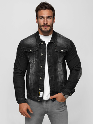 Herren Jeansjacke Schwarz OZONEE NB/MJ512NZ