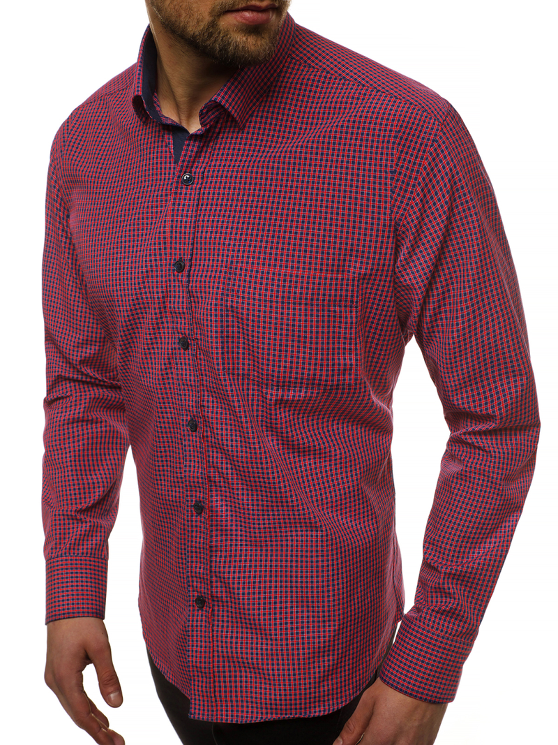 Herren Hemd Rot OZONEE B/K60