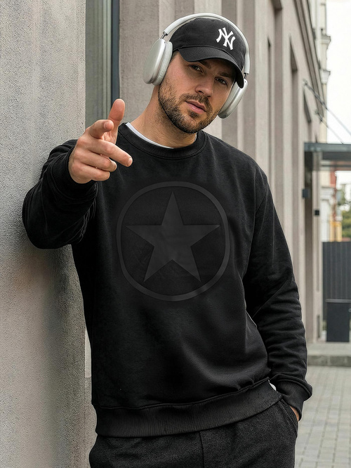 Herren Sweatshirt Schwarz OZONEE JS/8B1991/3