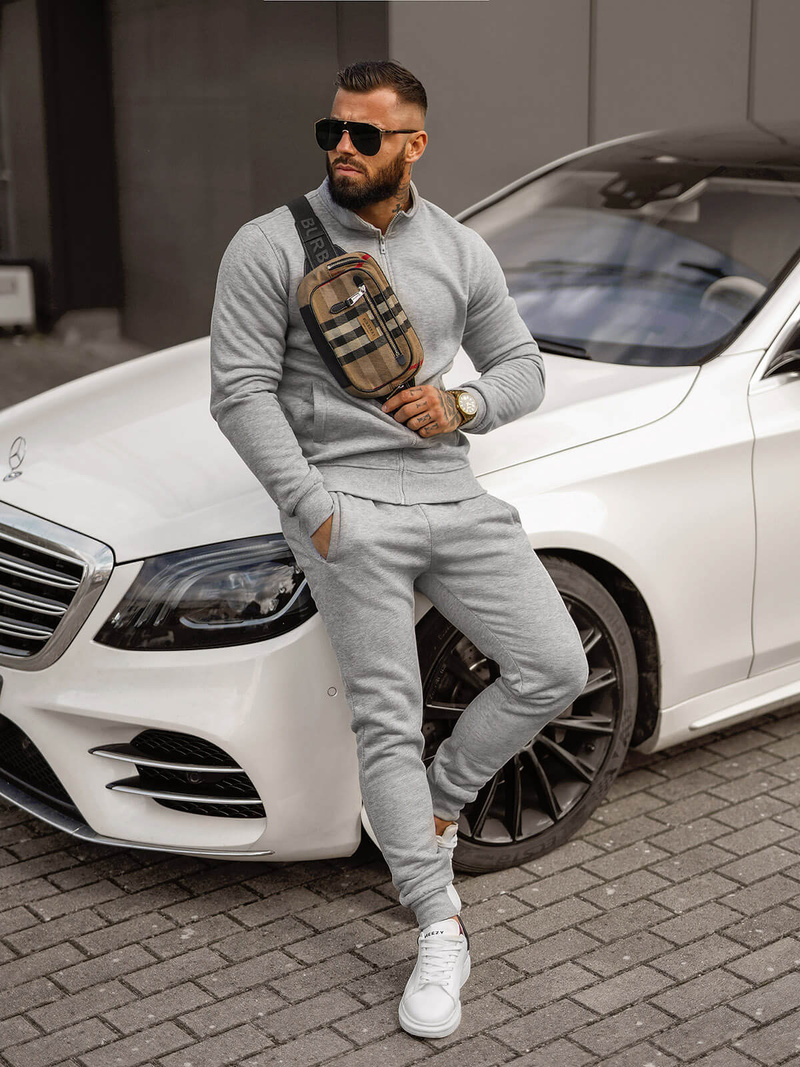 Herren Sportanzug Grau OZONEE JS/68C10385/2Z