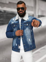 Herren Jeansjacke Sherpa Blau OZONEE NB/MJ502BZ