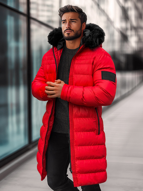 Herren Winterjacke Rot OZONEE O/M801Z