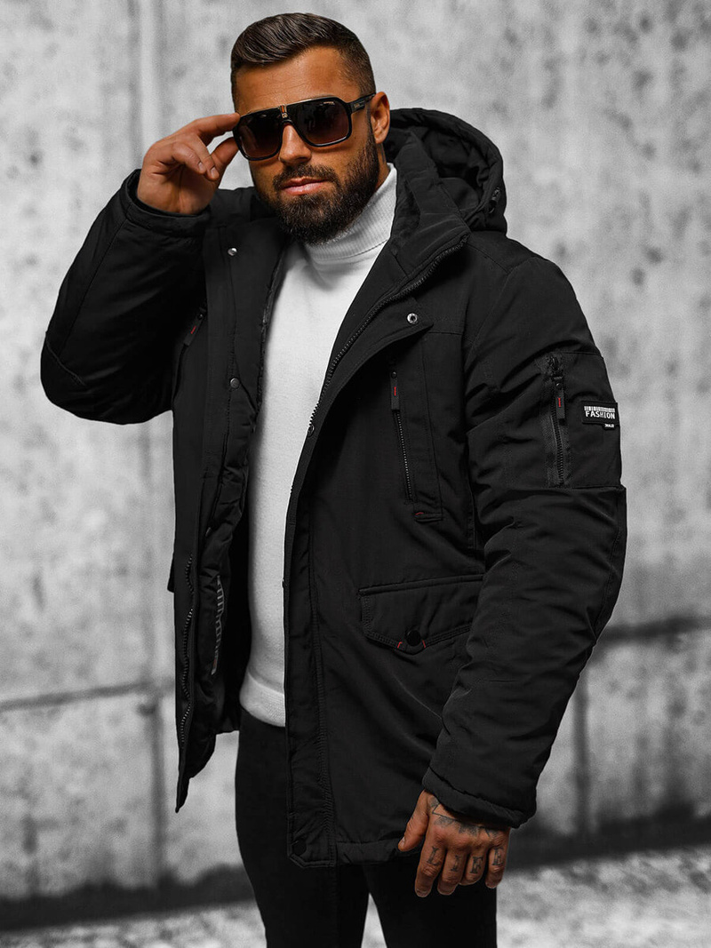 Herren Winterjacke Schwarz OZONEE JS/5M718/392