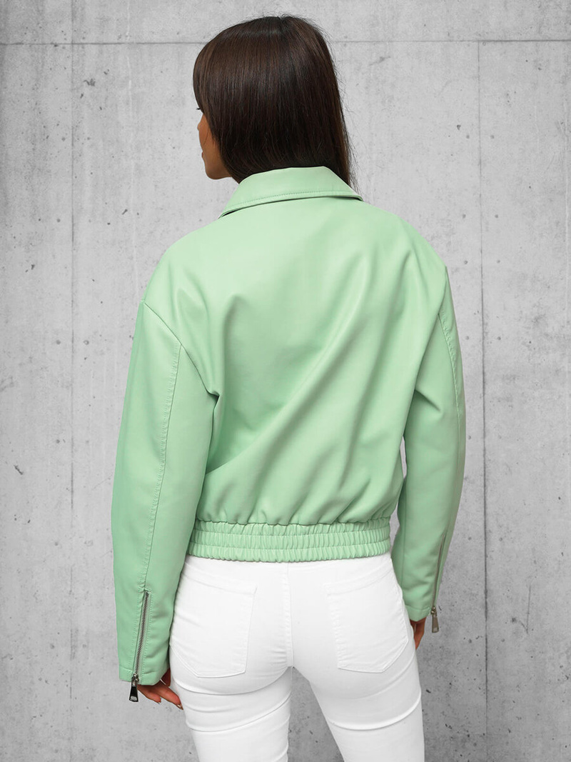 Damen Lederjacke Mintgrün OZONEE O/G116Z
