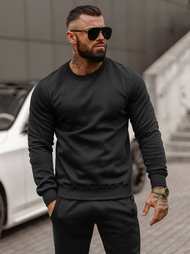 Herren Sportanzug Schwarz OZONEE JS/68C10380/3Z